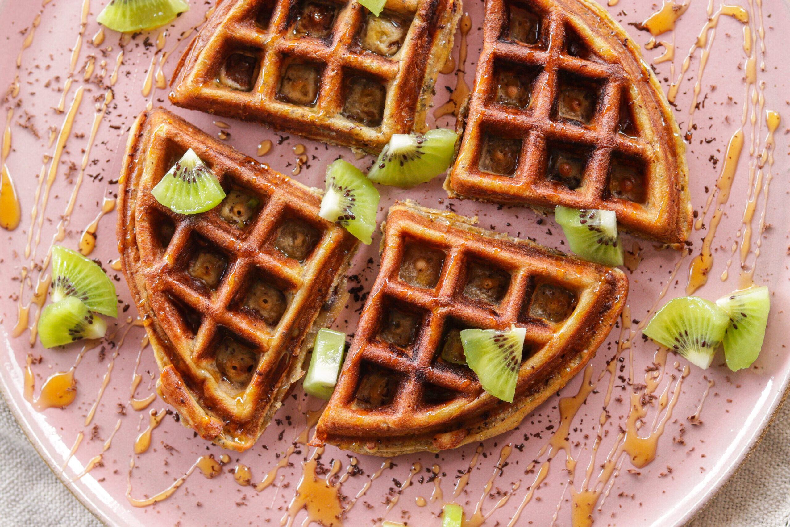 Waffle de tapioca (de chocolate e de baunilha)