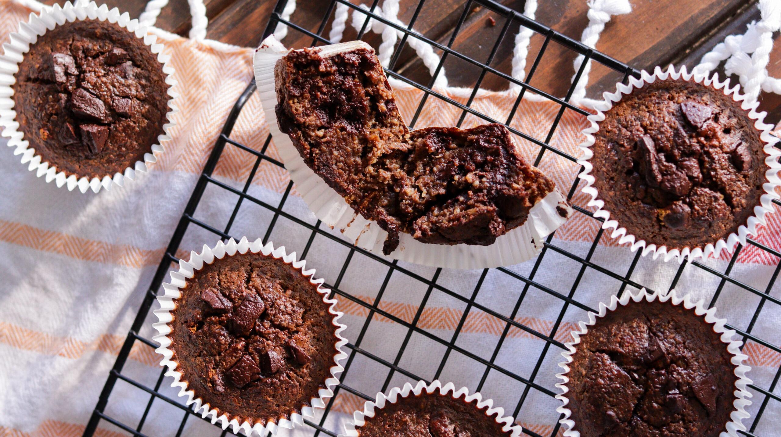 Muffin de chocolate e banana